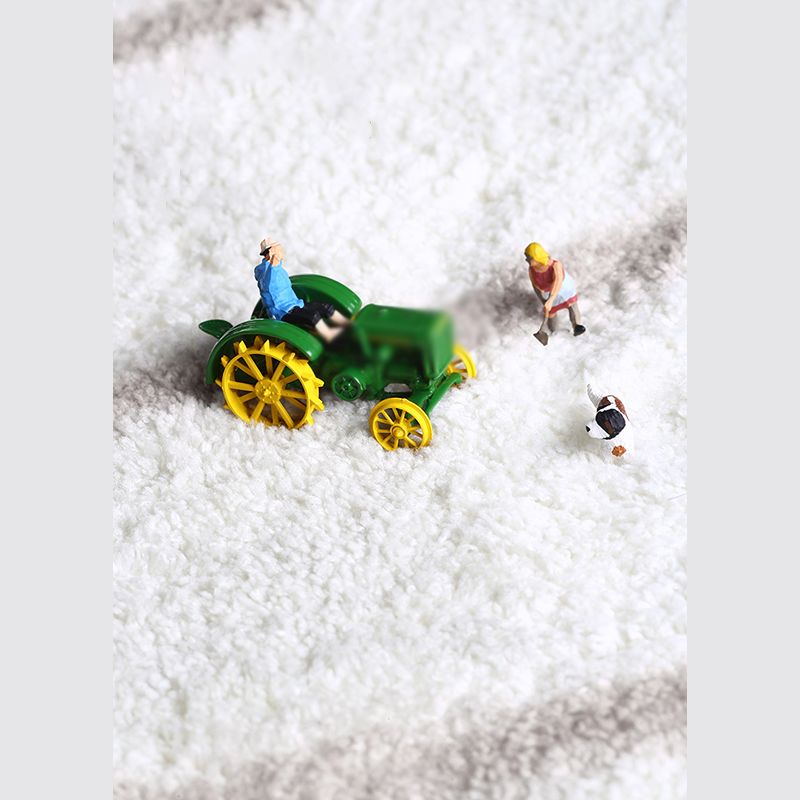 Modern Stripe Pattern Rug Grey Polyester Arae Carpet Non-Slip Area Rug for Bedroom