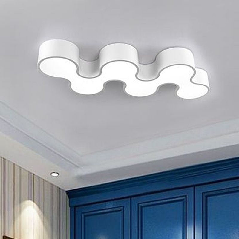 Wavy Design Acrylique Plafonnier Lampe Contemporaine Chaud/Blanc Éclairage LED Chambre Plafonnier Luminaire en Blanc