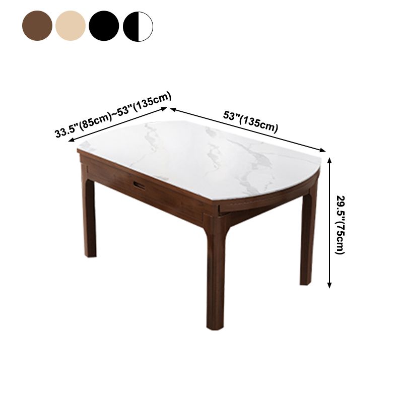 Minimalist ausziehbarer rund Form Table Standard Sintered Stone Esstisch für Küche