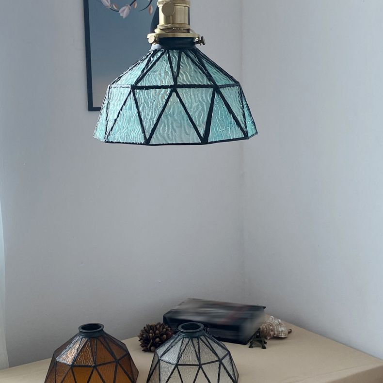 Luce a sospensione di vetro geometrica 1 illuminazione giù per il corridoio