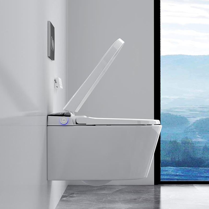 Elongated Wall Mounted Bidet with Heated Seat White 12.20" High Temperature Control Bidet