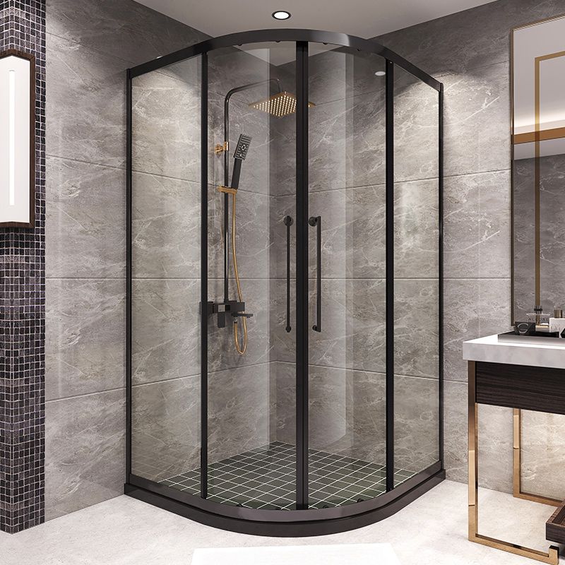 Round Shower Enclosure Double Sliding Door Tempered Glass Shower Room