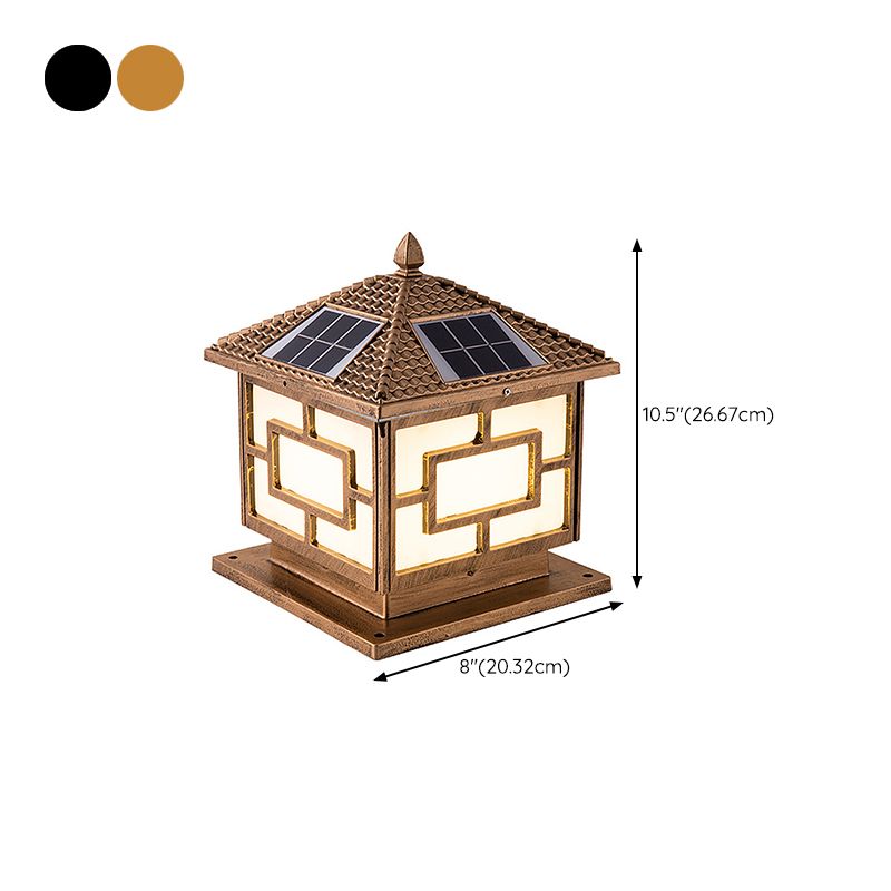 Modern LED Pillar Lamp Metallic LED Solar Lighting Fixture for Garden