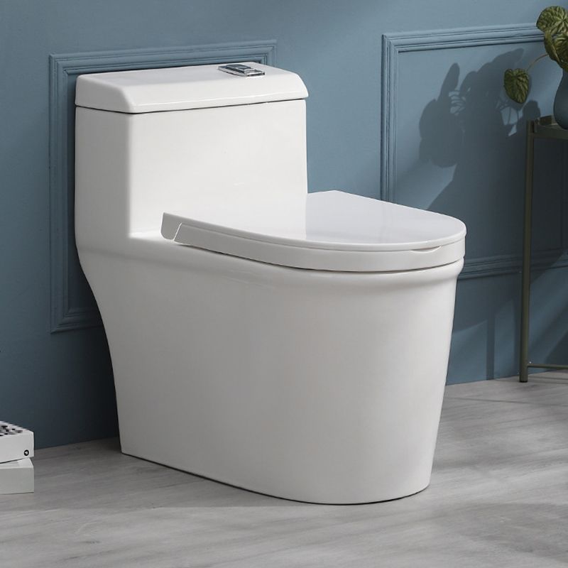 White Ceramic All-In-One Toilet Modern Floor Mounted Toilet Bowl
