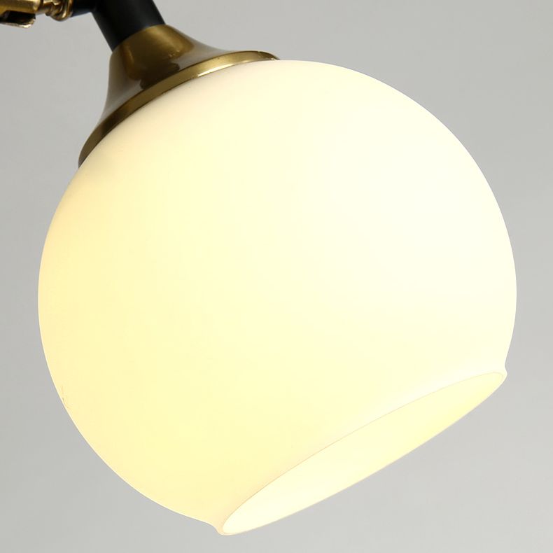 Modern Style Shaded Ceiling Lamp Metallic Hallway Semi Flush Mount Light in Black-Gold