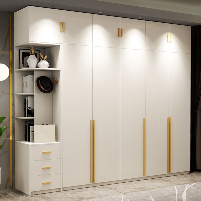 Modern Wardrobe Closet with Garment Rod Wooden Wardrobe Armoire