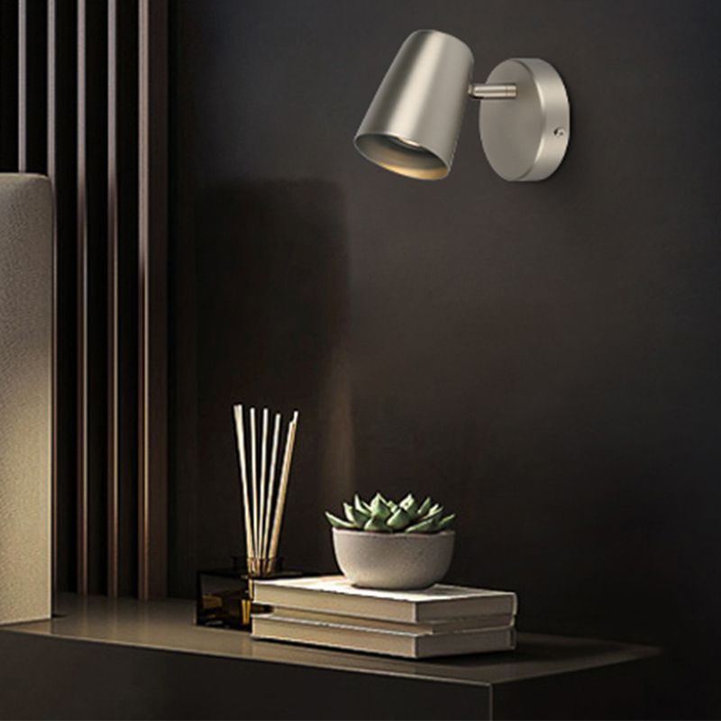 Cylindre de lumière murale en métal moderne à 1 lumière