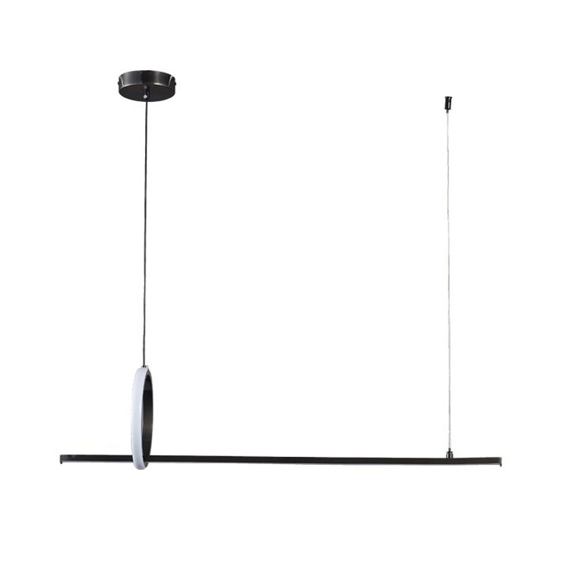Metal Linear Island Pendant Lighting Modern 2-Light Island Light Fixtures