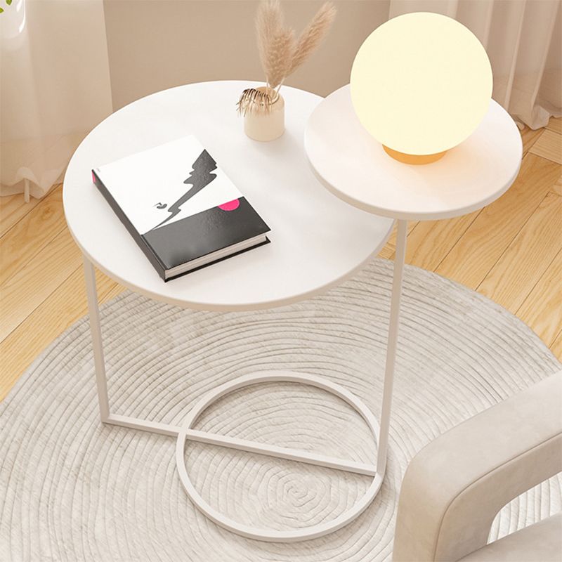Contemporary Black/White End Table Frame Sofa Side Accent Table