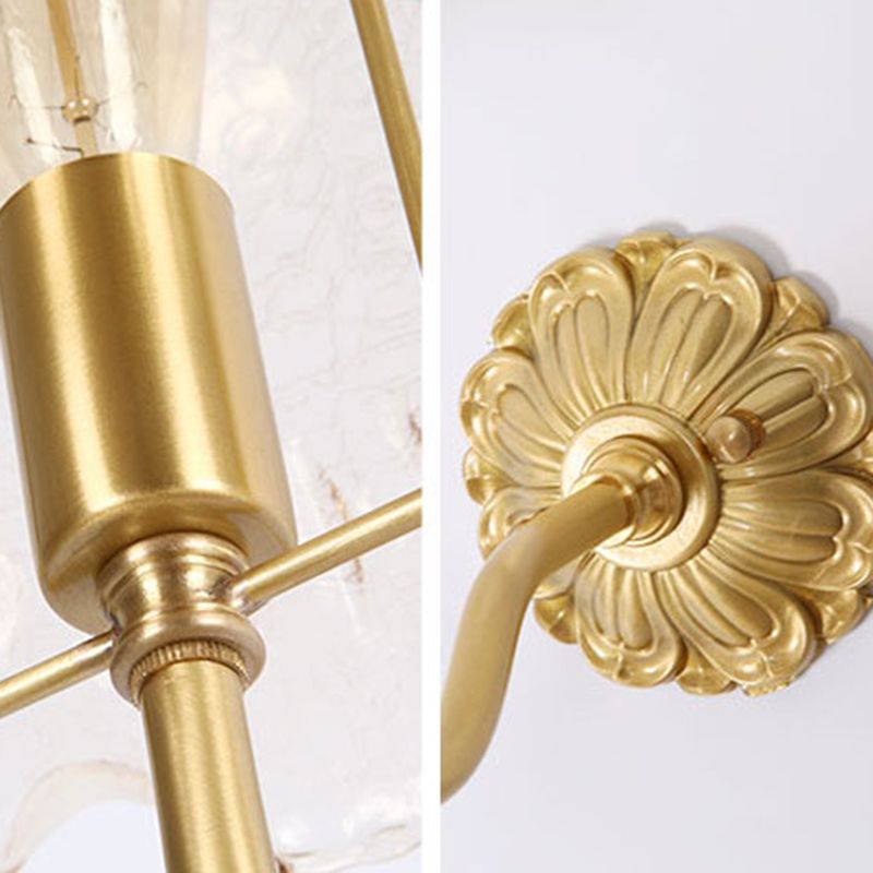 Luz de pared de vidrio de forma única lámpara de montaje de pared simple moderna en latón en latón