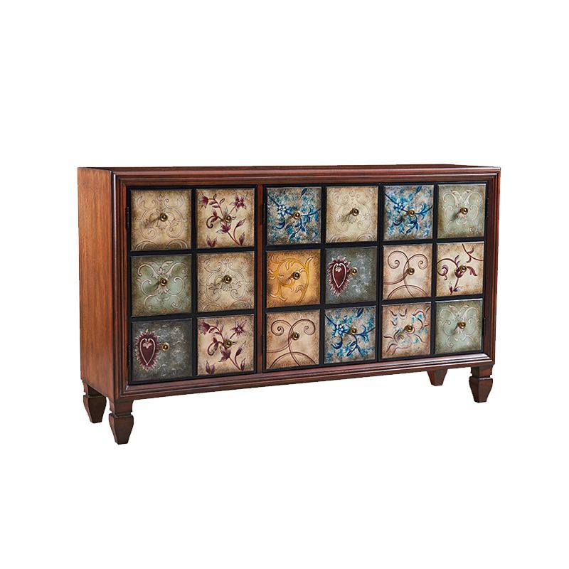 Mid-century Modern 16.14"Wide Accent Chest, Wooden Rectangle Side Cabinet