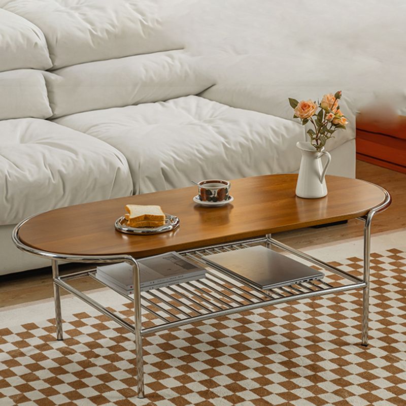 Modern Frame Coffee Table Black Wood Coffee Cocktail Table with Shelf