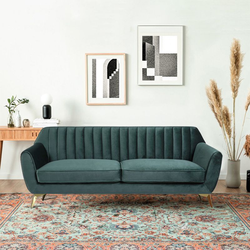 33.4"H Flared Arm Solid Color Velvet Standard Sofa for Living Room