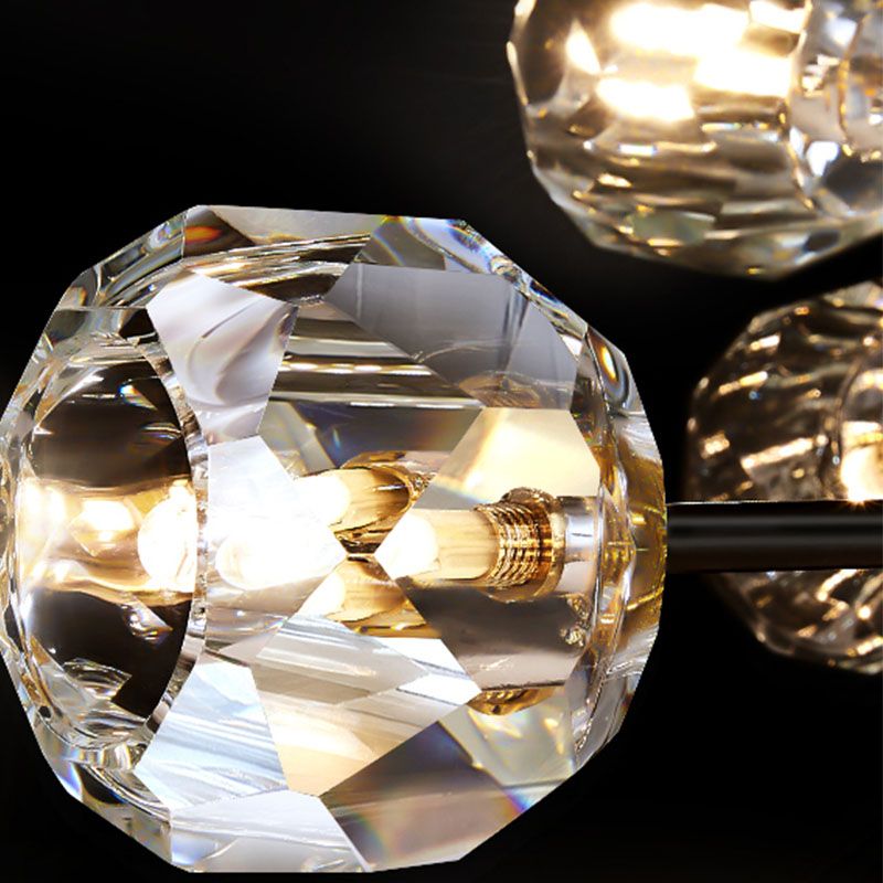 Lumière simple luxe moderne Crystal LED suspendu îlot suspendu pour salle à manger