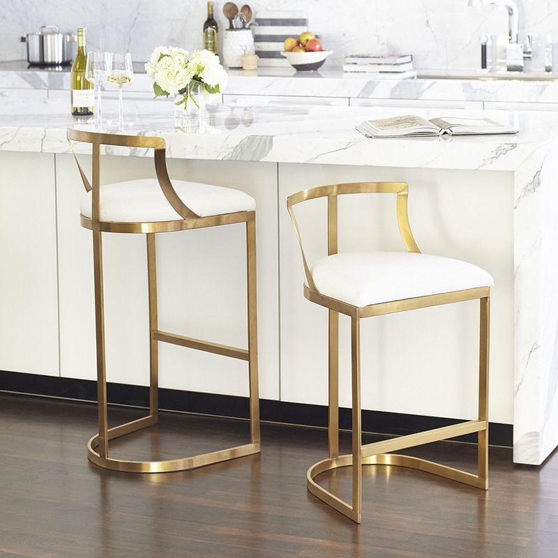 Scandinavian Bar and Counter Stool Upholstered Stool with Pedestal Base