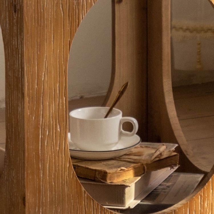 French Country Geometric Wood Coffee Table Distressed Wood Cocktail Table