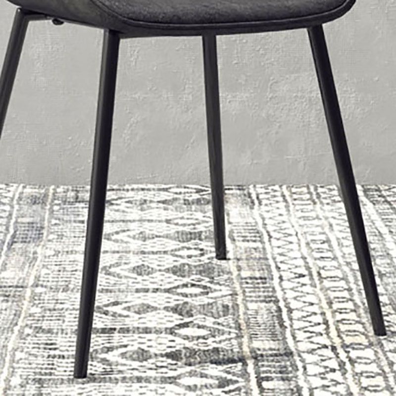 Contemporary Dining Chair Kitchen Wingback Armless Side Chair with Metal Legs