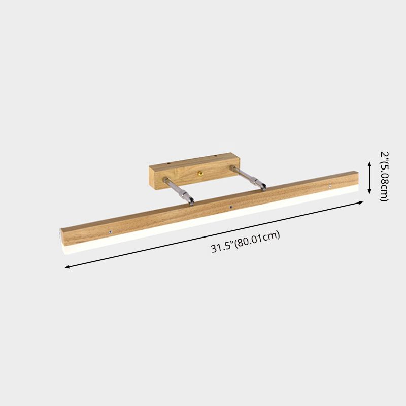 Rectangle Wall Light Fixture Simplicity Style Wood LED Beige Wall Mount Light Fixture