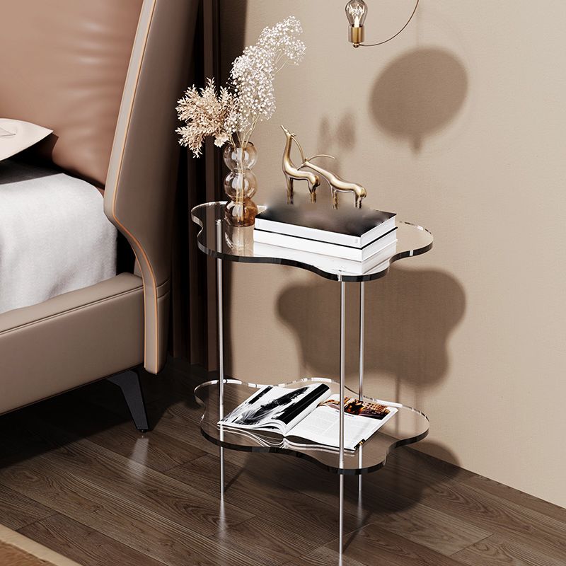 Acrylic Cloud Shaped End Table Set 18.5" Tall 2-Tier Sofa Side Accent Table