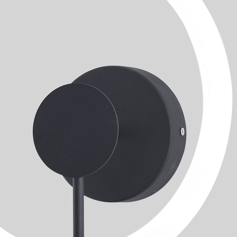 1-Light Round Sconce Light Fixture Modern Metal Wall Light for Bedroom