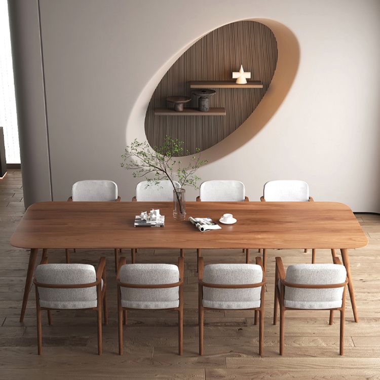 Solid Wood Contemporary Rectangle Dining Table Pine Wood Top Table with Legs