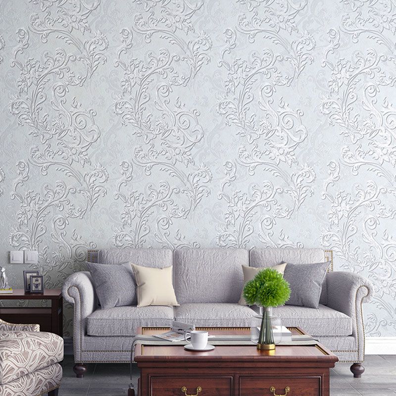 Plaster Wall Art 33'L x 20.5"W Classic Non-Pasted Entwined Vine and Flower Wallpaper, Water-Resistant