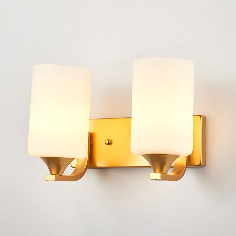 Modern Vanity Lighting Metal Wall Light Fixture in Gold for Bathroom