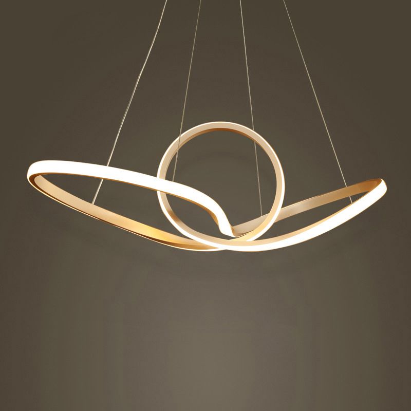 Sospensione a LED LED ACRILICO LIGHT STHEGNO NORDICO LAMONO GOLD LUMINE per soggiorno