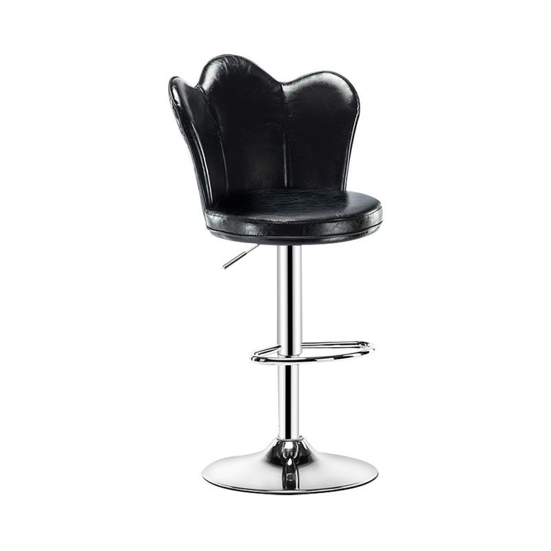 Adjustable Height Upholstered Counter Stools Scandinavian Bar Stools with Chrome Base