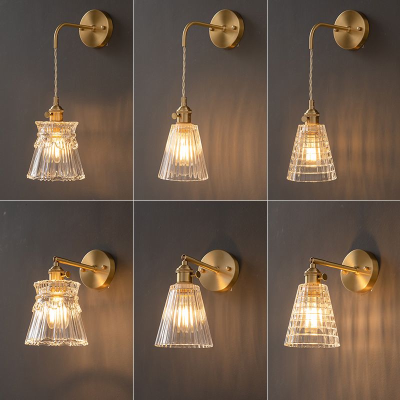 1-Light Wall Sconces Modern Glass Sconce Light Fixture for Bedroom
