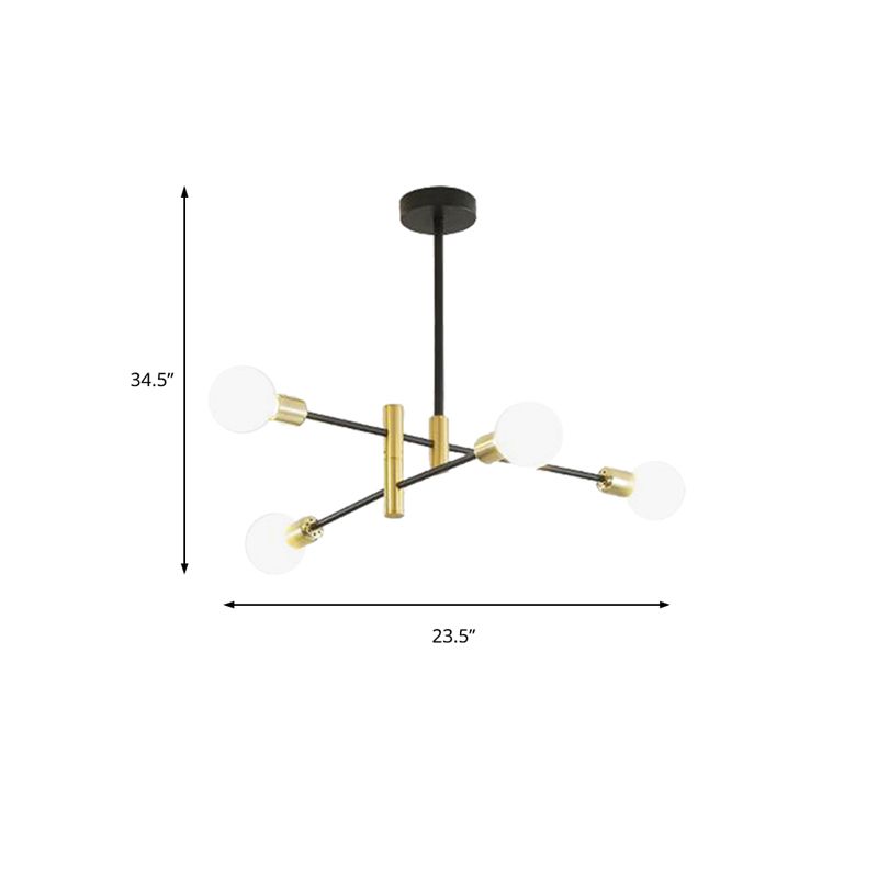 Luz de colgante de estilo simple de estilo de dormitorio para adultos apilado en oro y negro