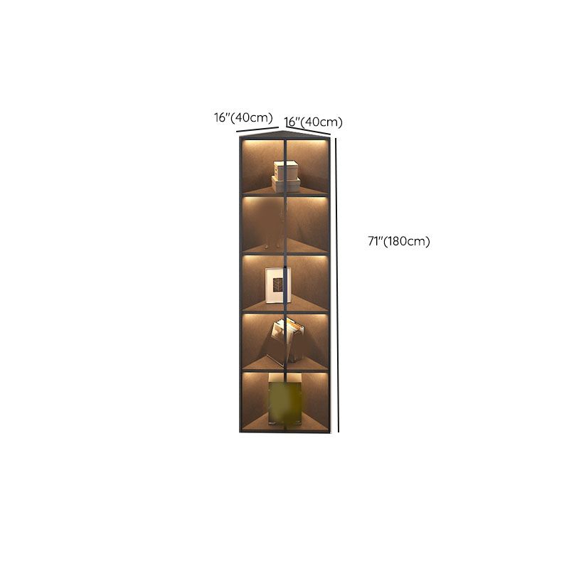 Corner Glass Paned Wood No Distressing Contemporary Accent Cabinet