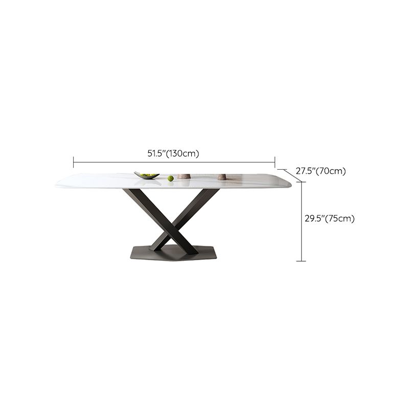 White and Black Dinner Table Rectangle Dinner Room Kitchen Table