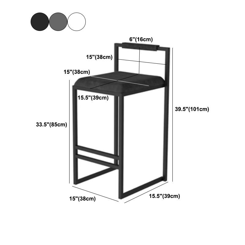 Metal Low Back Counter Stool Modern Aemless Upholstered Bar Chair