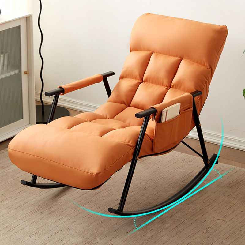 Contemporary Rocking Chair Wing Back Rocker Chair with Removable Cushions