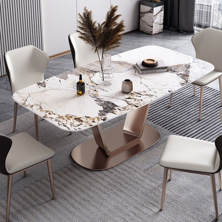 55.12''l Mesa de piedra sinterizada Mesa de comedor rectangular para la cocina