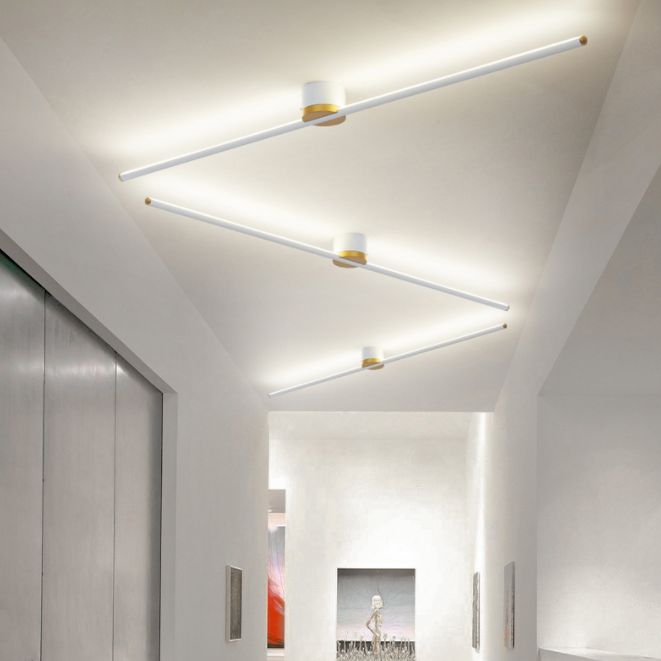 1 Light Linear LED Flush Mount Ceiling Light New Modern Aluminum Ceiling Light Fixture