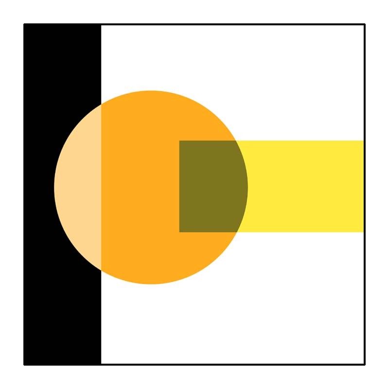 Bright Color-Blocking Geometric Canvas Textured Minimalist Living Room Wall Art Print
