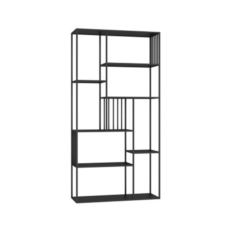 Modern Metal Bookshelf Etagere Open Shelf Bookcase in Burnish-70.8" H x 11.8" W