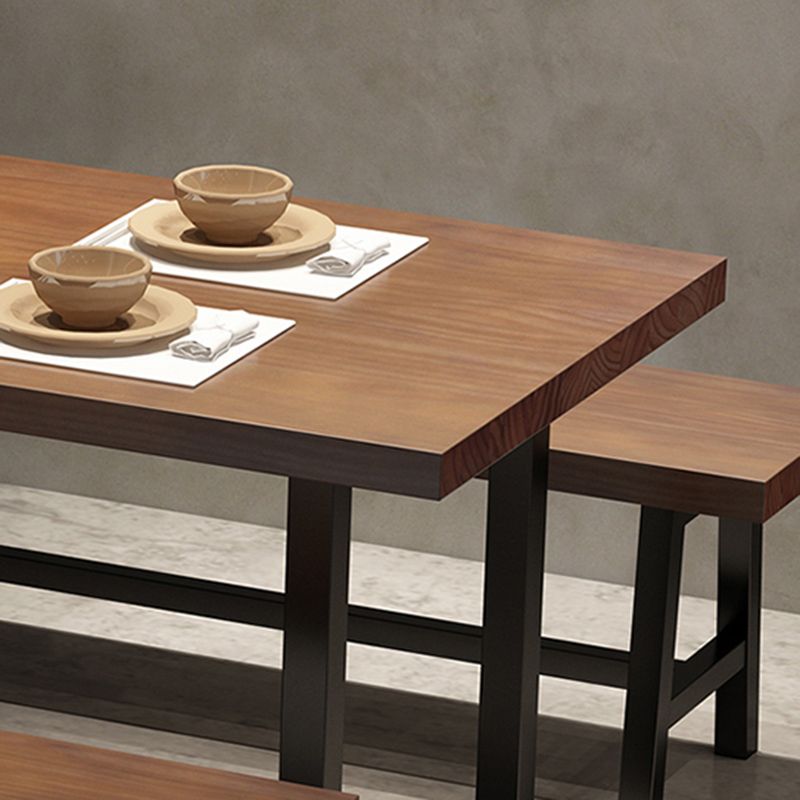 Brown Solid Wood Furniture with Chairs 1/2/3/5 Pcs Industrial Dinette Set