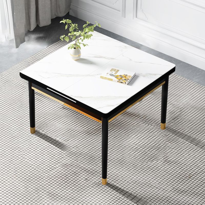 Industrial Style Stone 31.5''Dining Table Square 4 Legs Table for Dining Room
