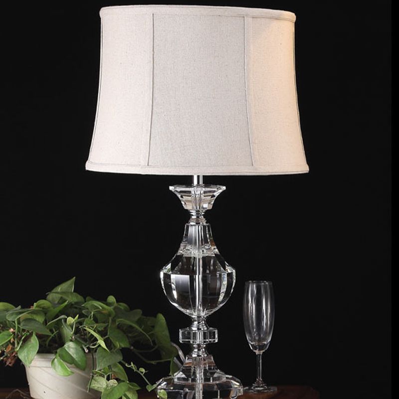 Lampada da comodino Curvy Lampada da lettura moderna in cristallo smussato con 1 lampadina grigia, larghezza 23"/27".