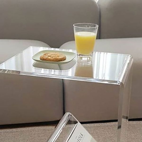 Plastic Abstract End Table Rectangular Corner Table for Living Room