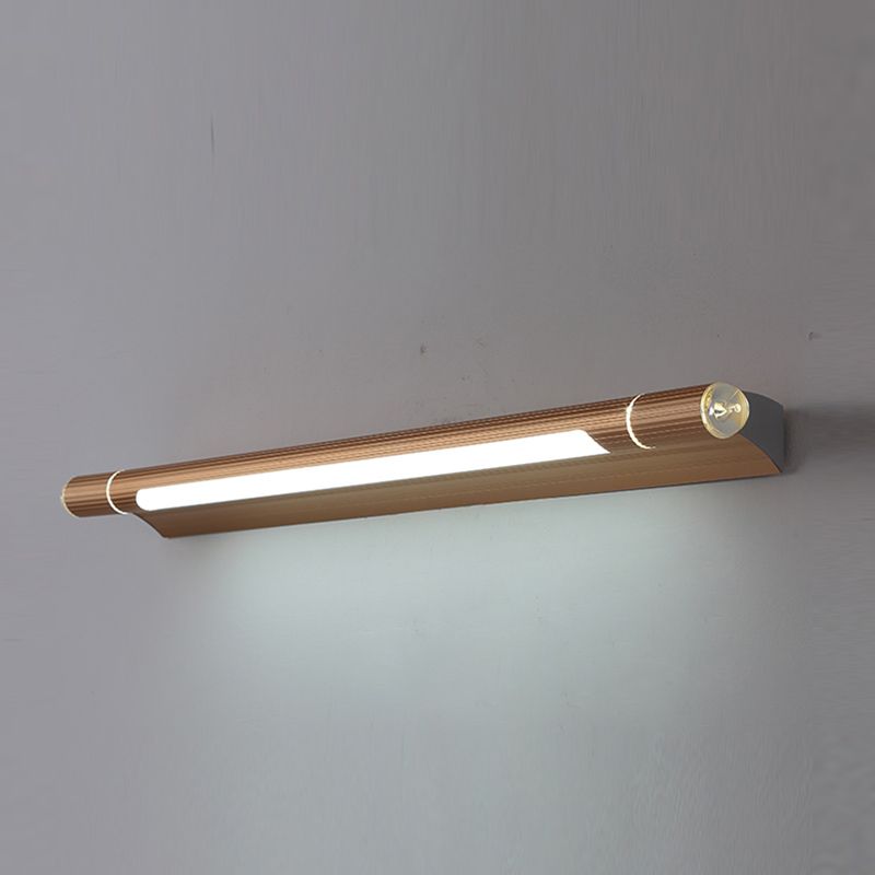 Postmodern Style Strip Shape Wall Lighting Metal 1 Light Wall Sconces for Shower Room