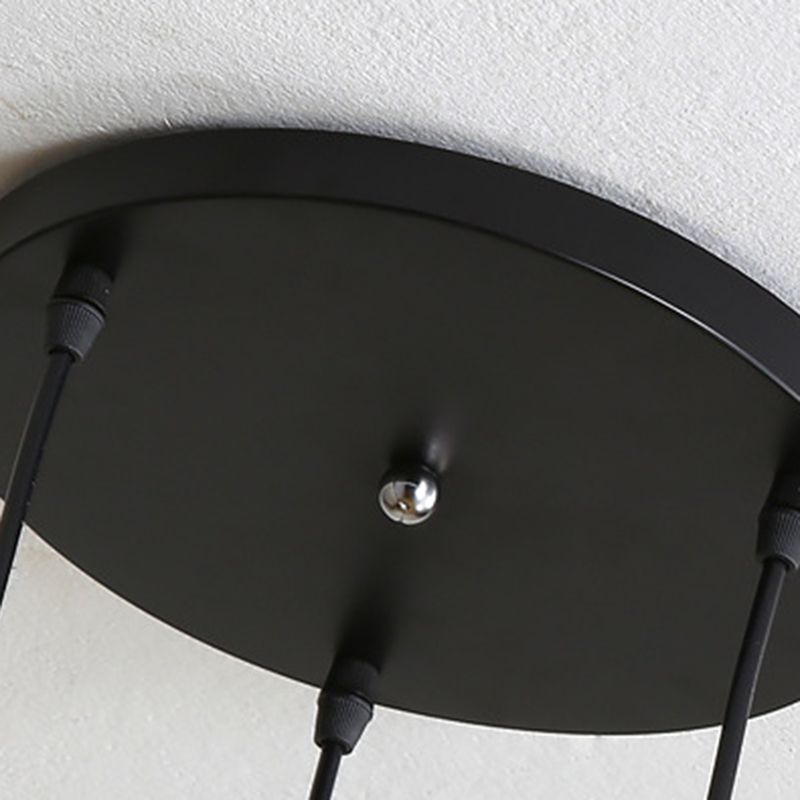 Contemporary Pendant Lights with Cage Shade, Fabric 3-Light Multi Pendant Ceiling Light Fixture