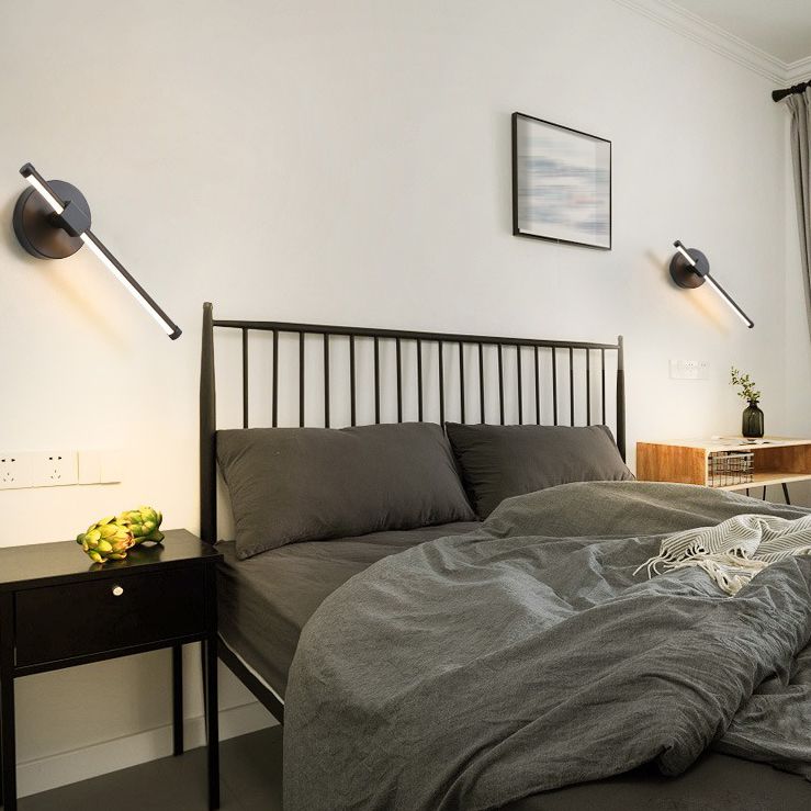 Iluminación de pared de metal de forma lineal iluminación moderna de montura de pared de 1 luces