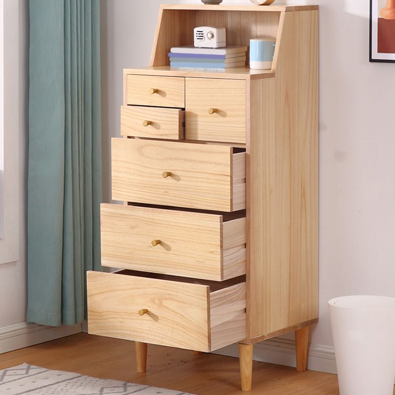 Solid Wood Accent Chest with Straight Legs 15.74" Wide Chest with 6 Drawers