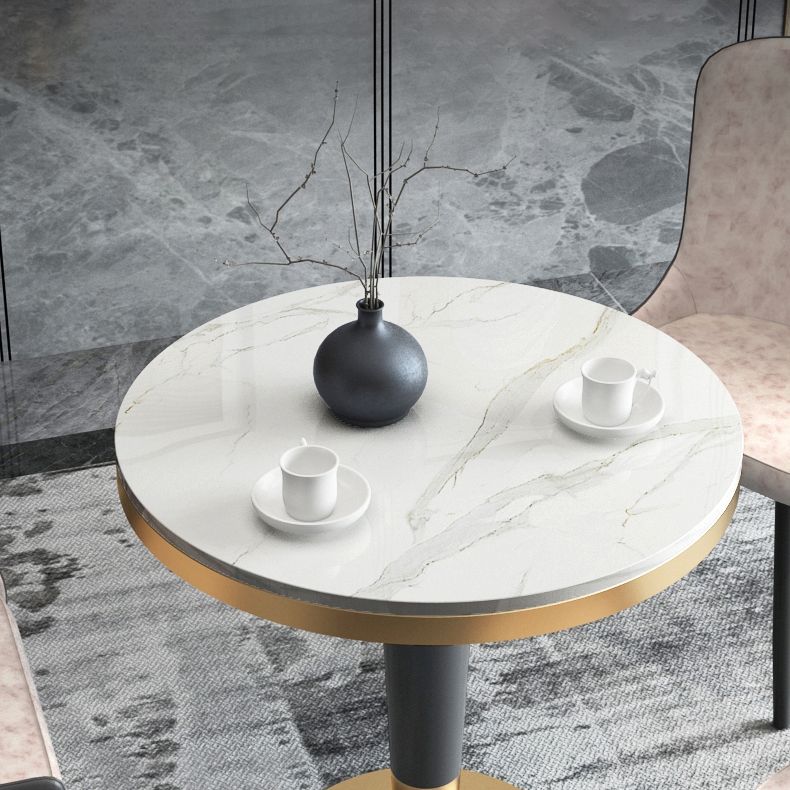 1/2/3/4/5 Pcs Metal Modern Dining Set with Round Dining Table Dinette Set