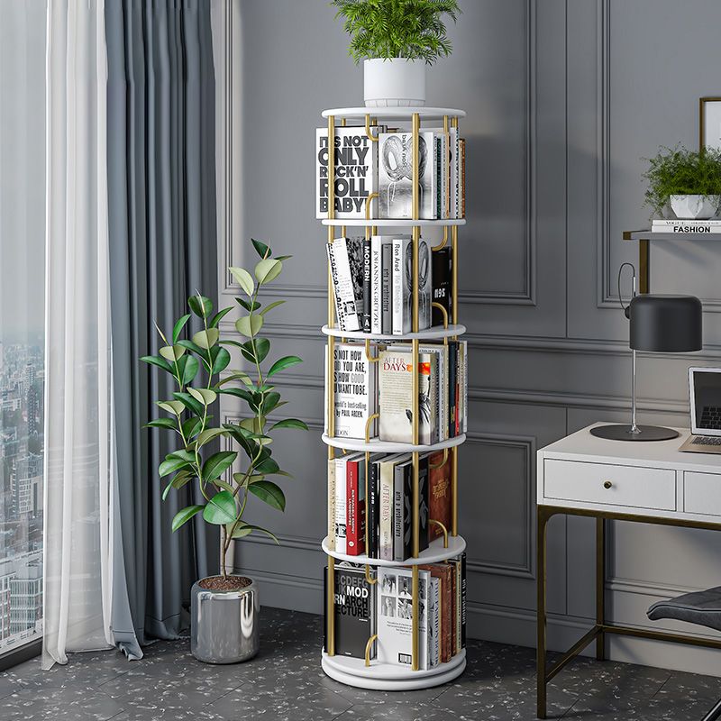 Nordic Geometric Bookcase Rotatable Study Room Storage Bookshelf