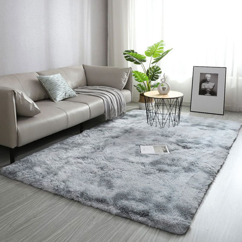 Minimalist Polyster Area Carpet Ombre Print Bedroom Rug Rectangle Shag Carpet